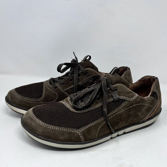 Clarks UnStructured Brown Leather Mesh Lace Up Shoes Men's 10M 33628 EUC - Picture 1 of 11